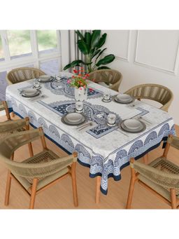 Kuber Industries - Blue Cotton Table Cover