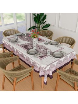 Kuber Industries - Purple Cotton Table Cover