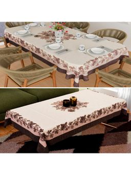 Kuber Industries - Brown Cotton Table Cover (Pack of 2)