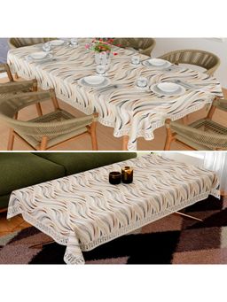 Kuber Industries - Cream Plastic Table Cover (Pack of 2)