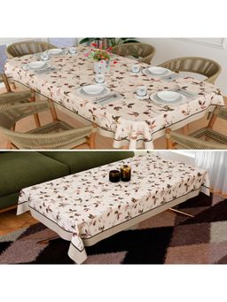 Kuber Industries - Cream Plastic Table Cover (Pack of 2)