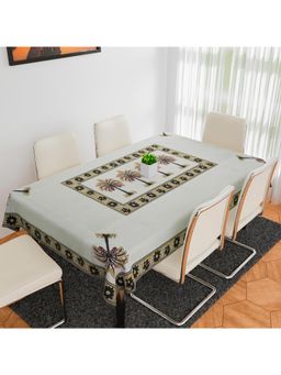 Kuber Industries - White Cotton 6 Seater Table Cover