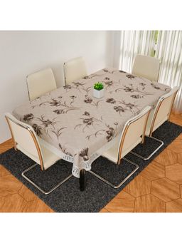 Kuber Industries - Brown Plastic 6 Seater Table Cover
