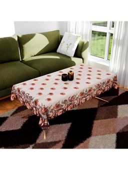 Kuber Industries - Cream Cotton Table Cover