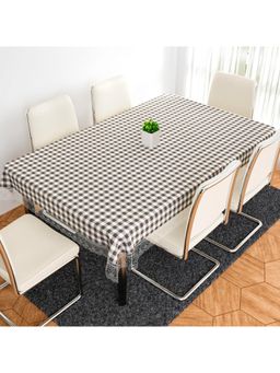 Kuber Industries - Brown Plastic 6 Seater Table Cover