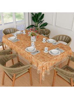 Kuber Industries - Gold Plastic 6 Seater Table Cover