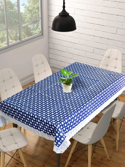 Kuber Industries - Blue Plastic 6 Seater Table Cover