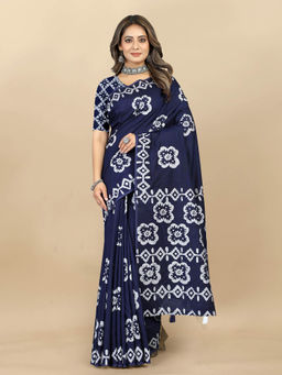 EXCLUSIVA - Women Designer Digital Print Batik Saree with Unstitched Blouse