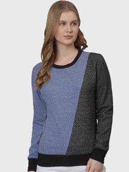 Campus Sutra - Blue Solid Sweatshirt