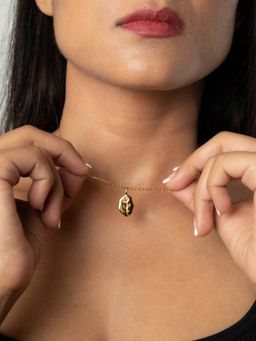 White Lies - Rose Oval Pendant Chain - 18k Gold Plated