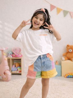 The Fit Theory - Girls Oversized Boxy White T-Shirt