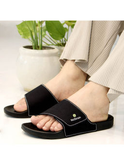 NoStrain - Men Midnight Black Canvas Sugar Sliders