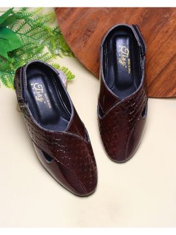 Tiny Bugs - Boys Ethnic Wear Mojaris - Brown