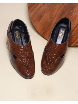 Tiny Bugs - Boys Ethnic Wear Mojaris - Tan