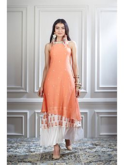 MANDIRA WIRK - A Hand Embroidered Layered Halter Dress.