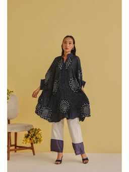 Twenty Nine - Gajji Silk Bandhani Blue Dress