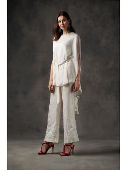 Twenty Nine - White Bell Bottom with Mirrorwork