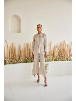 Twenty Nine - White Artisanal Bandhani Wing Palazzo