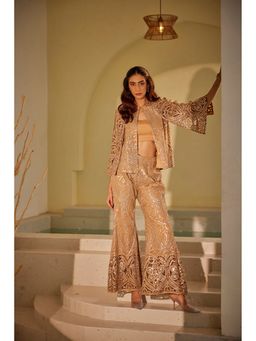 Twenty Nine - Brown Jaaliwork Flared Pant