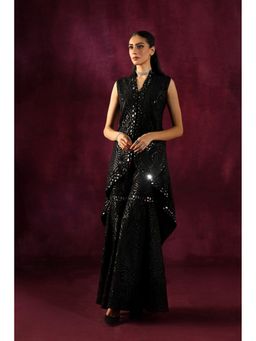 Twenty Nine - Black Mirrorwork Embellished Sharara
