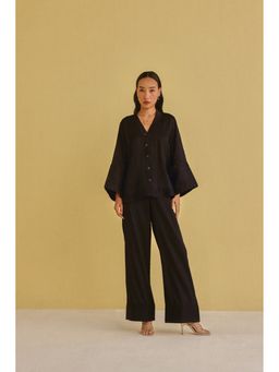 Twenty Nine - Black Pintuck Turnover Palazzo