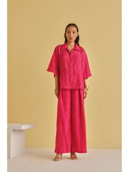 Twenty Nine - Pink Crushed Bandhani Box Pleat Pant