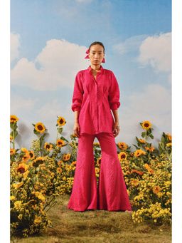 Twenty Nine - Pink Crushed Bandhani Bootcut Pant