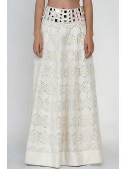 Twenty Nine - Ivory Mirrorwork Lehenga Skirt with Embellished Broad Belt