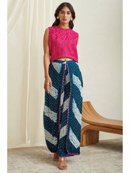 Twenty Nine - Blue Bandhani Wrap over Pant