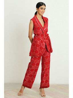 Twenty Nine - Red Mirrorwork Turnover Pant