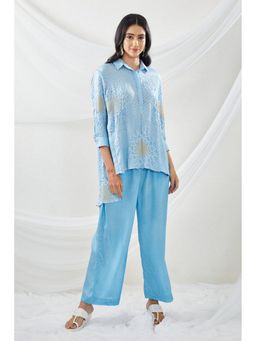 Twenty Nine - Blue Straight Pant with Elastic All Around and Drawstring