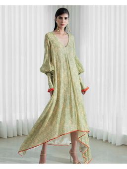 MANDIRA WIRK - Printed Asymmetrical Maxi Dress