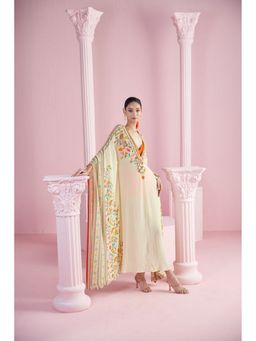 MANDIRA WIRK - Lemon Iznik Printed Kaftan Set