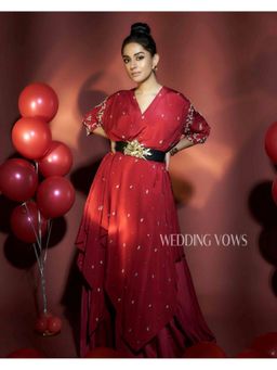 MANDIRA WIRK - Amrita Rao Red Maxi Dress