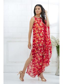 MANDIRA WIRK - Red Printed Kaftan Dress
