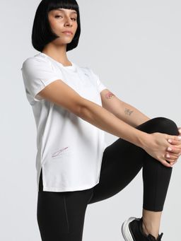 Puma - Run Graphic Mesh Slim Fit Running Women's White Tshirt