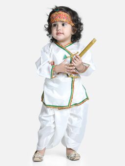 BownBee - Little Kanhaiya Suit Dress - White (Set of 2)