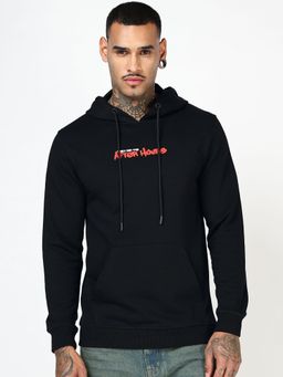 Bewakoof - Mens Jet Black After Hours Graphic Printed Hoodies