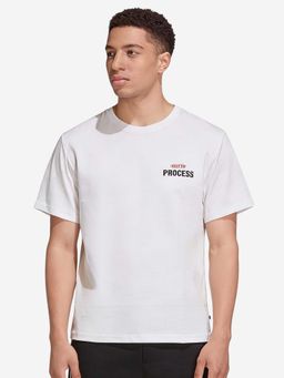 Bonjour - Mens White Printed Round Neck T-Shirt