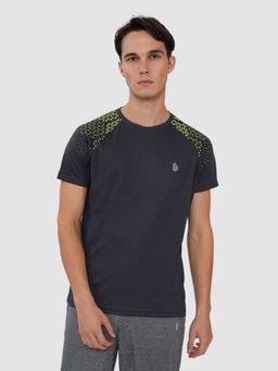 Bonjour - Mens Dark Grey T-Shirt with Half Sleeves