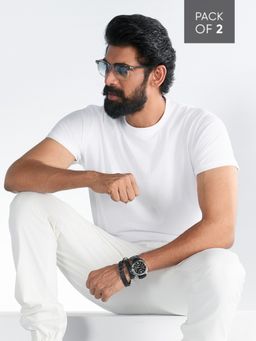 KINGDOM OF WHITE - White Organic Cotton T-Shirt (Pack Of 2)