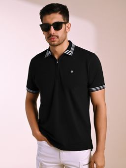 KINGDOM OF WHITE - Collar Neck Stretch Polo T-Shirt