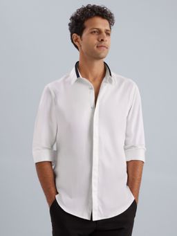 KINGDOM OF WHITE - Giza Cotton Slim Fit White Party Formal Shirt