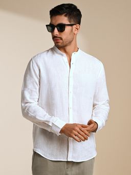 KINGDOM OF WHITE - Pure Linen Collar Casual Shirt
