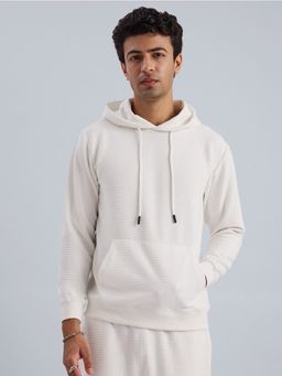 KINGDOM OF WHITE - Waffle Knitted Hooded Sweatshirt