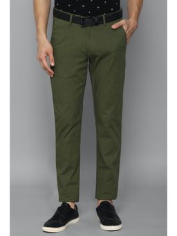 Allen Solly - Men Olive Slim Fit Textured Casual Trousers
