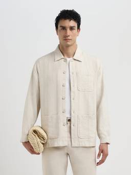 Selected - Off White Cotton Overlay Jacket