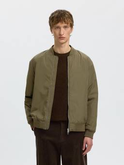 Selected - Men Dark Green Bomber Jacket