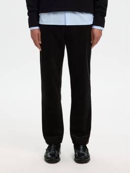 Selected - Men Black Regular Fit Corduroy Casual Trouser