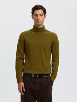 Selected - Men Merino Wool Roll Neck Pullover Sweater